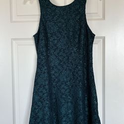 Teal Lace Lined Dress