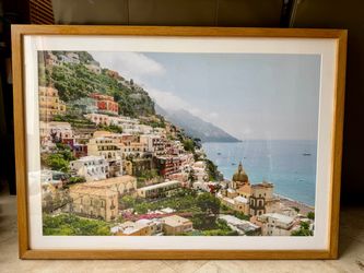 Positano Coastline Print Framed
