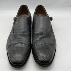 Mens BANANA REPUBLIC Steel Gray Monk Strap Dress Shoes size 12 M Sleek Elegant