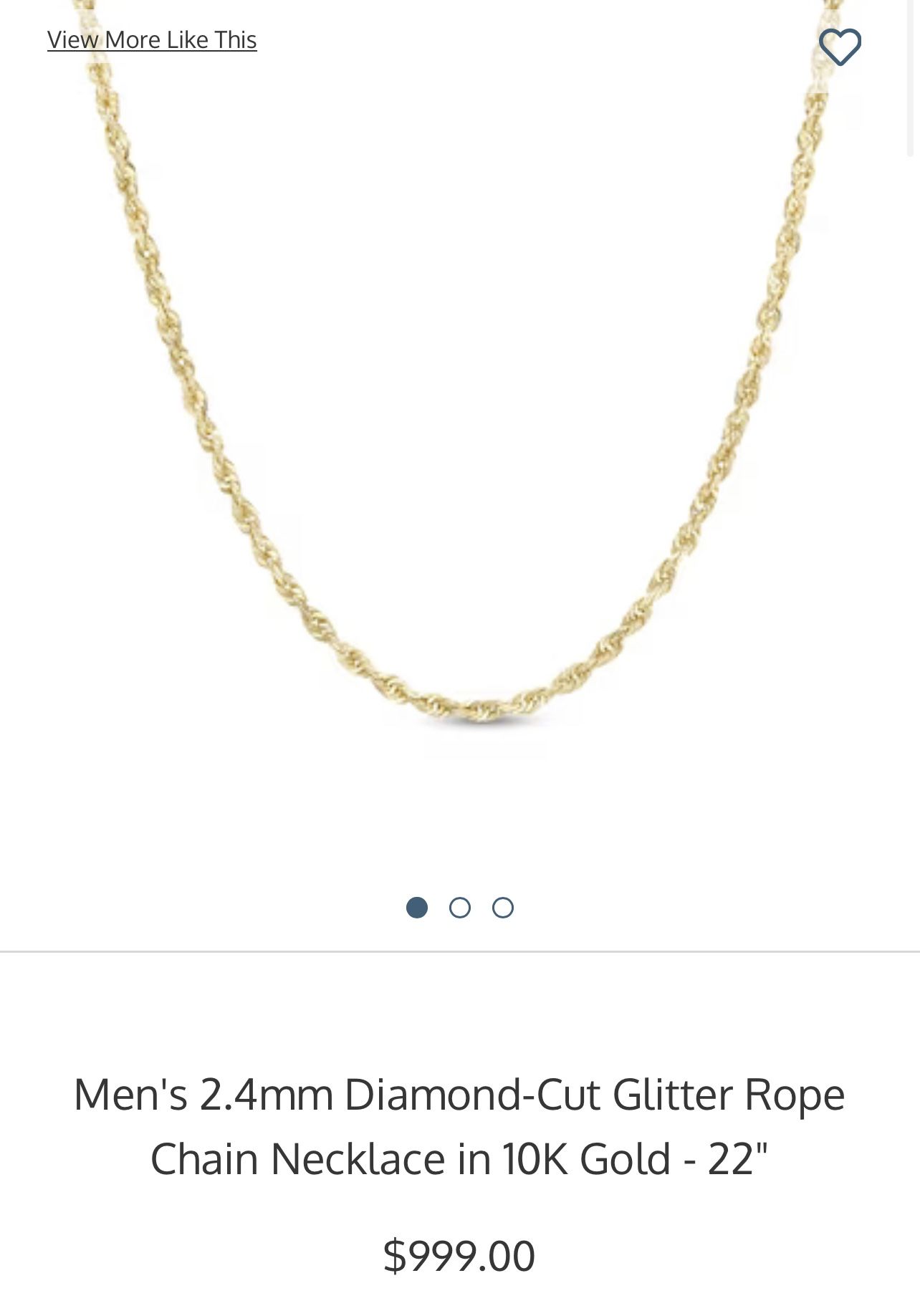 Rope Chain 22inch 2.4mm 10k Gold
