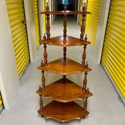 Authentic Antique Victorian Walnut Waterfall Corner Étagère