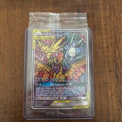 Pokemon Moltres Zapdos Articuno GX Stained Glass Promo SM210