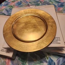 New Set Of 12 Gold 13" Charger Plates