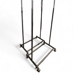 Heavy-Duty Double Clothing Rack w/ Wheels