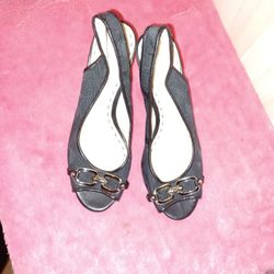 Coach Black Wedge Dress Sandals