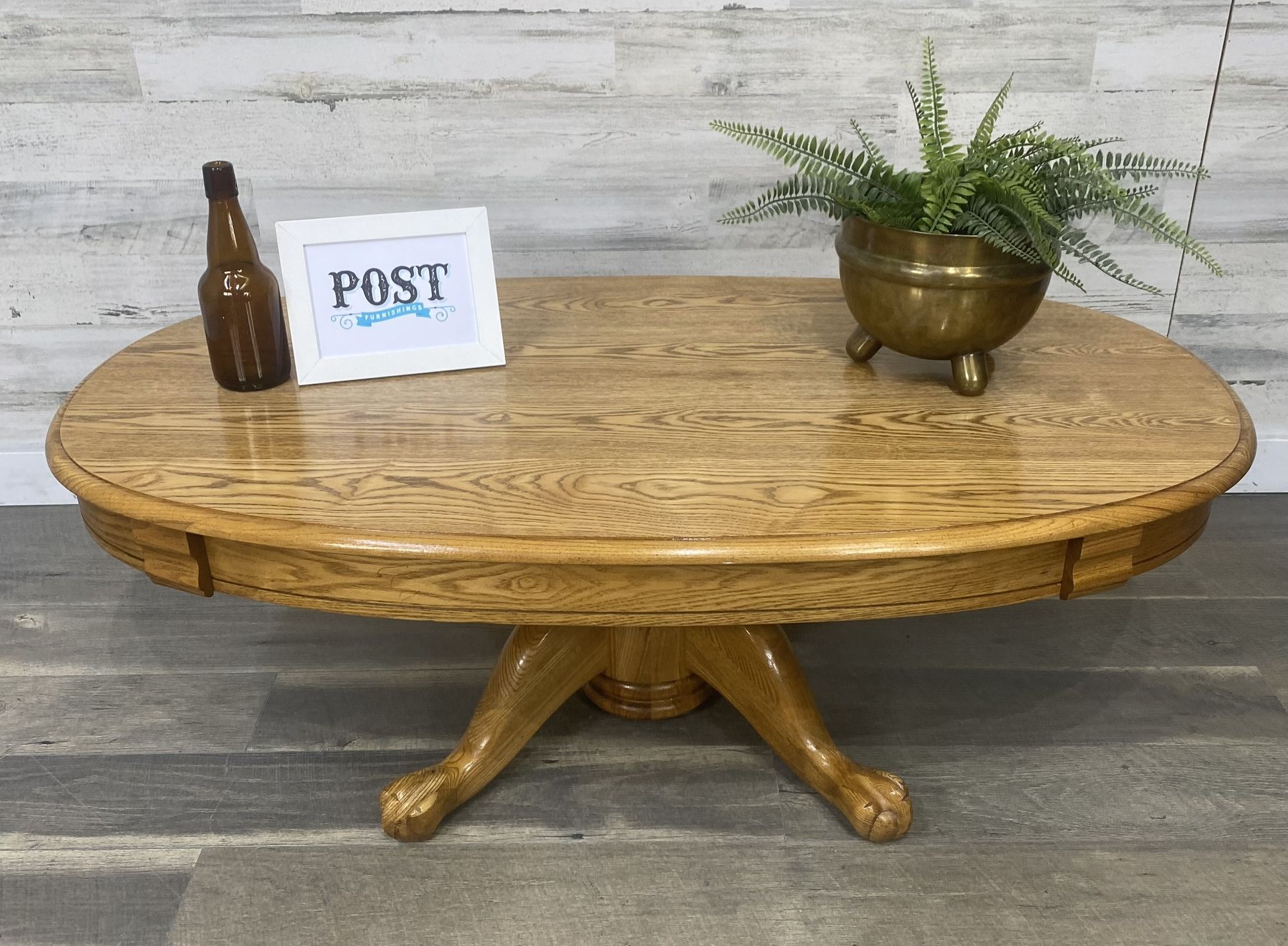 Antique Oak Clawfoot Coffee Table