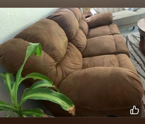 Brown Microfiber Reclining Sofa – 3-Seat**