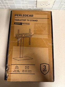 Free Perlegear Tabletop TV Stand Model PGTVS26 32''–70" Max Load 88 Lbs NEW