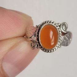 Rings Size 4 Sterling Silver Moonstone And Carnelian 