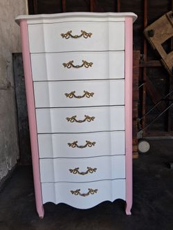 vintage French Provincial tallboy dresser