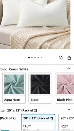 Couch Throw Pillow Covers 12x20 Set of 2, Decorative Soft Euro Neutral Chenille Lumbar Pillow Covers with Elegant Design for Sofa Bed Living Room Home