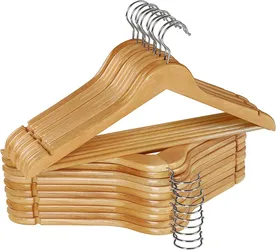 Natural Wood Solid Wood Clothes Hangers Coat Hanger Wooden Hangers Set of 20