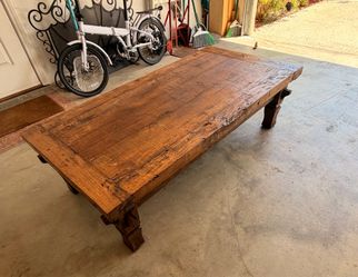 Rustic wood coffee table