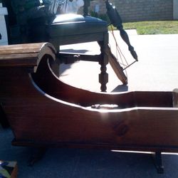 Vintage Wooden Doll Cradle