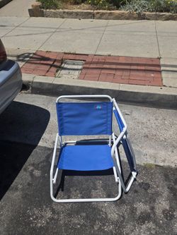 Pair of low beach chairs
