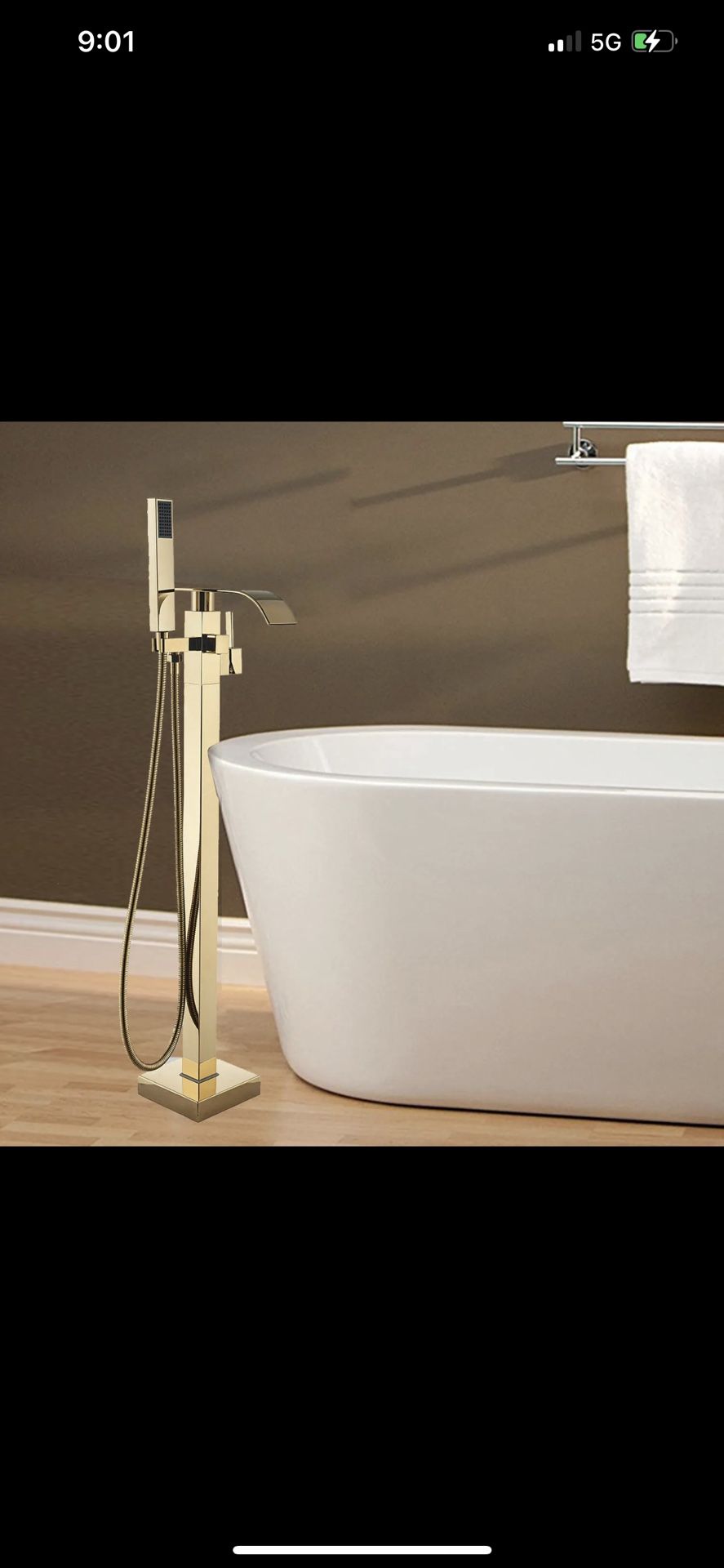 Freestanding Bathtub Faucet Tub Filler Floor Mount Bathroom Faucet