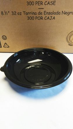 Anchor Packaging Crystal Classics Bowl, 32 Oz., Black, 300 Ct., Disposable