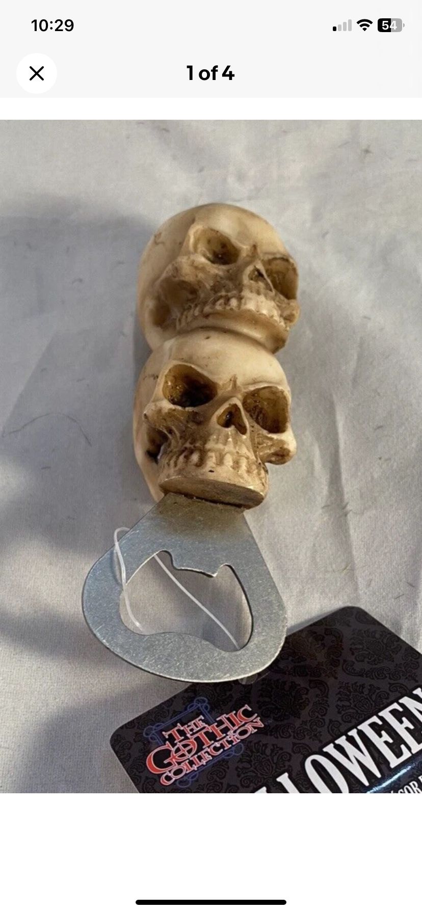4 Inch Skull Bottle Opener, Halloween Prop Decoration, Gothic