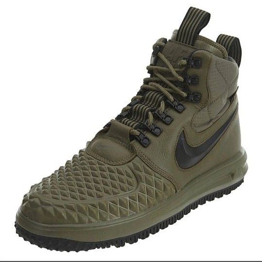 NIKE Lunar Air Force 1 Duckboot 17 Olive Green Mens Size 9.5