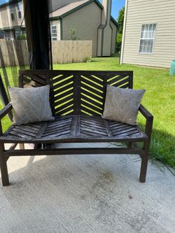 Acacia Chevron Wooden Bench