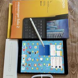 Apple iPad Air 3rd Generation (10.5” screen) 64GB With zagg Keyboard and Pencil 