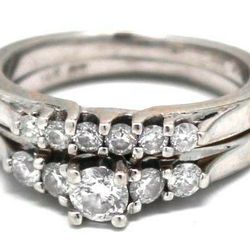 Ladies Diamond/14K White Gold Wedding Set