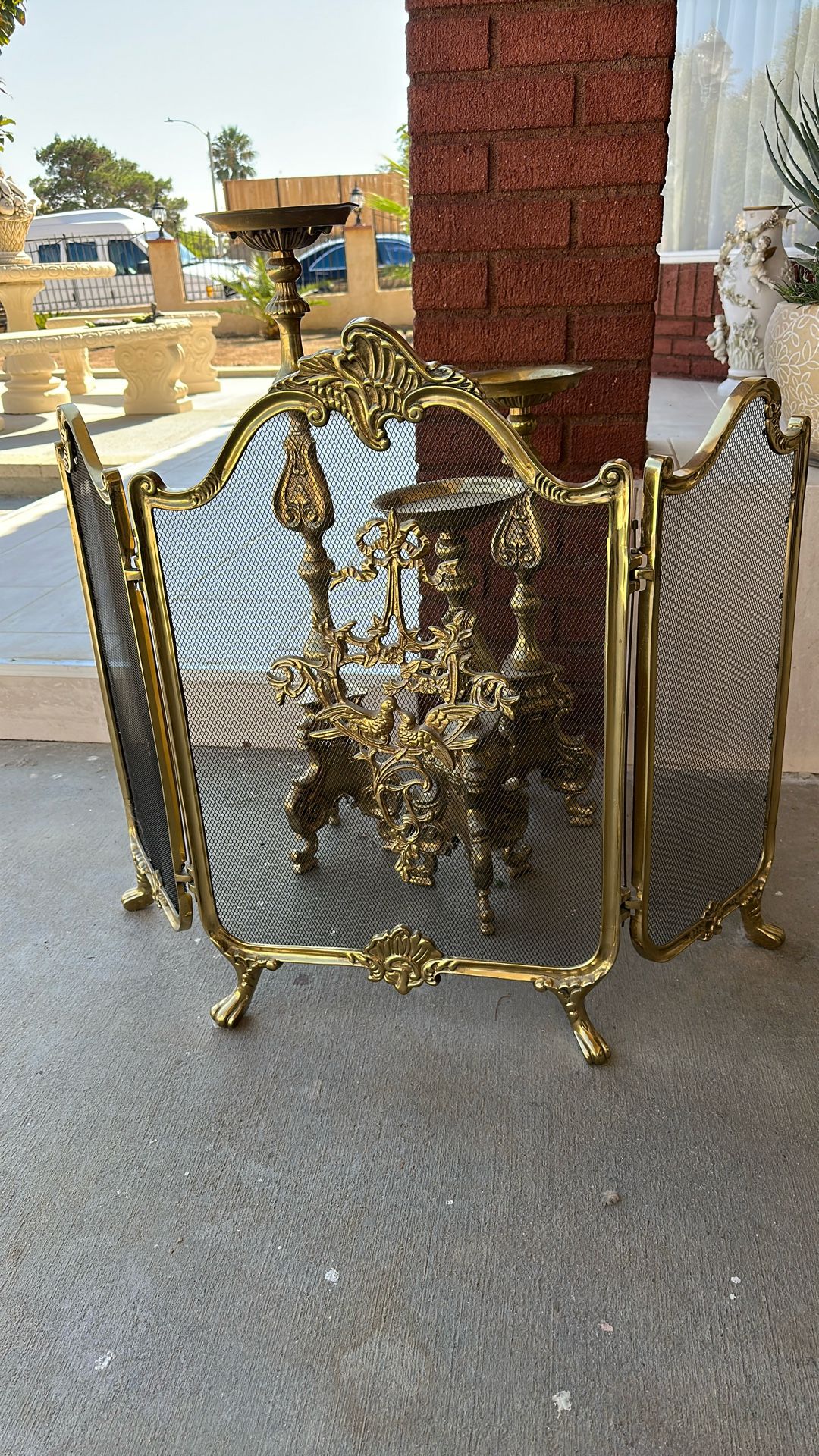 Candle holder. Fireplace fence.