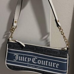 Juicy Couture Navy Blue & White Baguette Purse