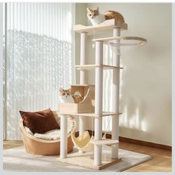 Wooden Cat Tower 64 in. Tall
