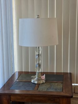Crystal and Brushed Nickel Table Lamp