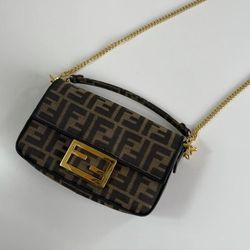 𝐅𝐞𝐧𝐝𝐢 Zucca 2Way Shoulder Bag Canvas Ladies