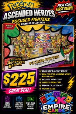 Pokémon Ascended Heroes Focused Fighters Premium Collection Sealed - $225