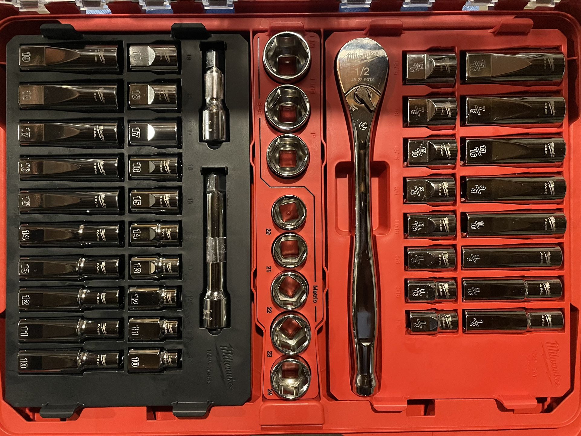 Milwaukee 1/2 Half Inch Drive Socket Set *Brand New*