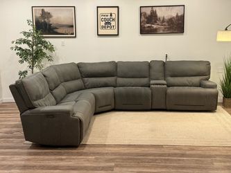 Gray electric recliner sectional couch delivery available