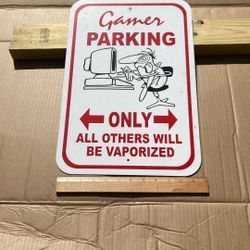 Video game sign all metal