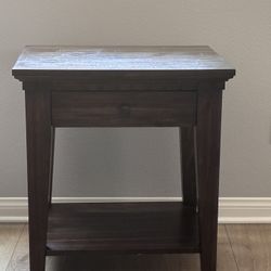 Dark Walnut End Table with drawer