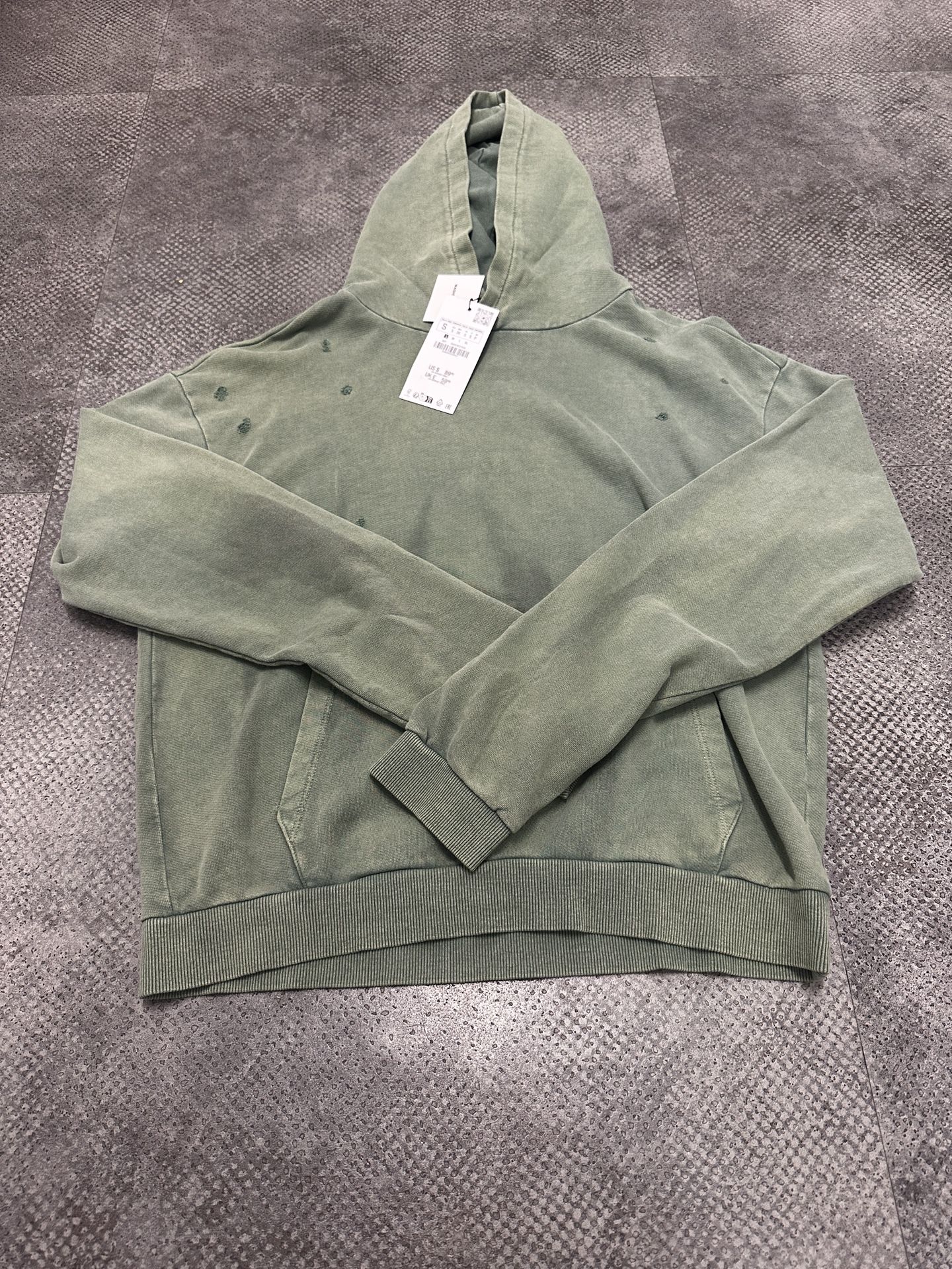 Zara Two Jeys Washed Green hoodie