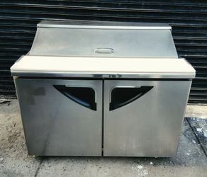 48" Refrigerated Sandwich Prep Cooler Salad Bar Refrigerator Cold Bain Marie Refrigerator