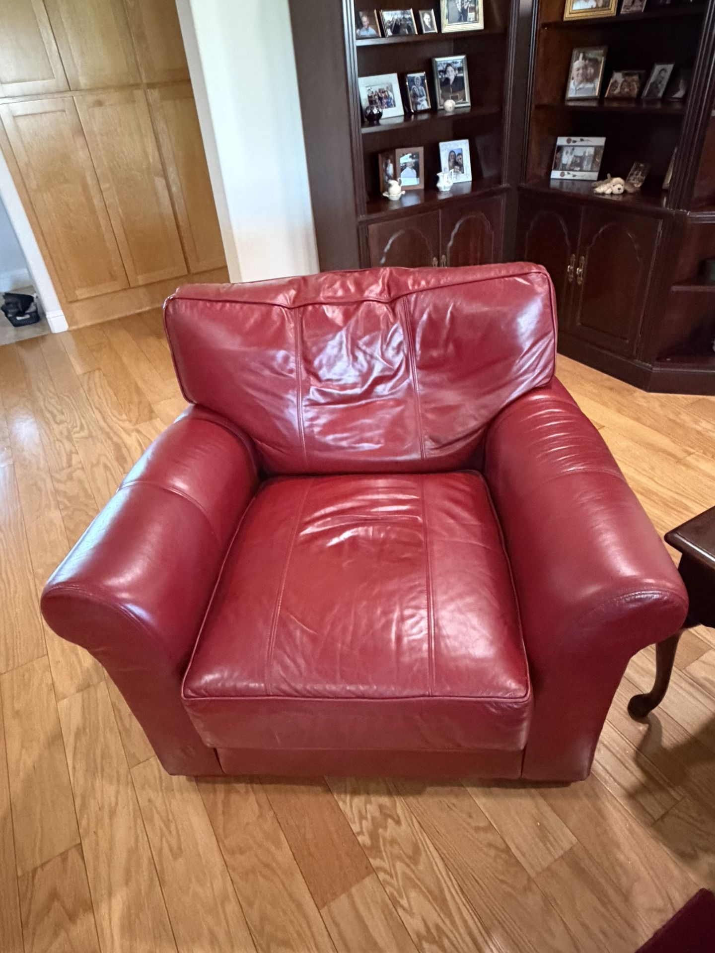 Nantucket Design Leather Chair Dakota Red- Hand Made USA