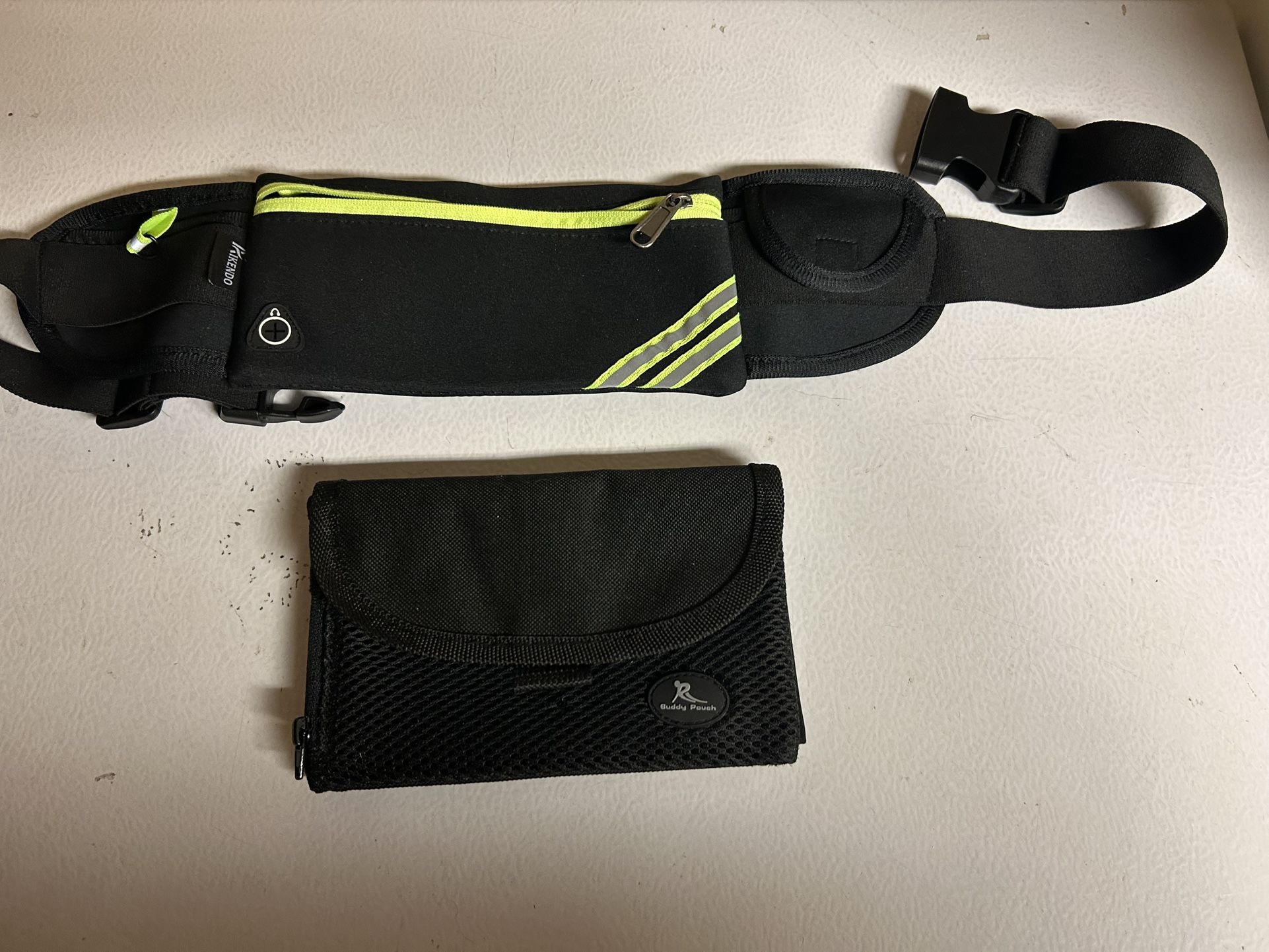 Runner's pouches; one with waist belt and one magnetic 