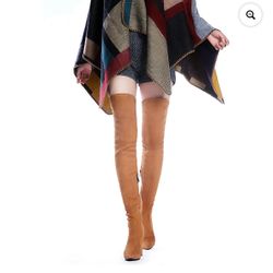 Shoe'N Tale Woman Suede Thigh High Over The Knee Boots Size 41