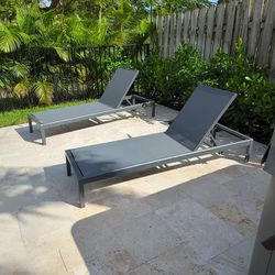 Outdoor patio chaise lounge chairs, pool furniture loungers 
