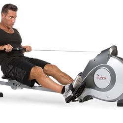 Sunny Health & Fitness Magnetic Rowing Machine w 53.4" Extended Slide Rail