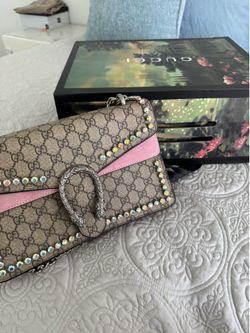 Gucci Dionysus GG Supreme Shoulder Bag with Crystals
