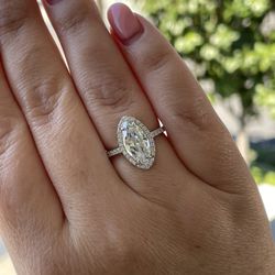 Brand New Sterling Silver 925 Engagement Ring With 2CT Marquise Cut CZ 