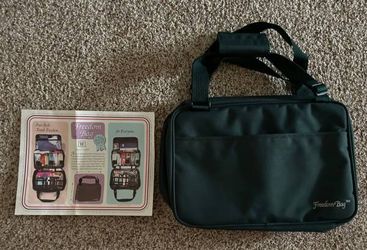 Vintage QVC Freedom Bag Travel Organizer Makeup Carry On - Dark Green 