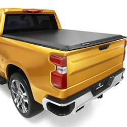 New Soft Quad Fold Truck Bed Tonneau Cover for 2019-2024 Chevy Silverado/ GMC Sierra 1500 6.6 ft Bed