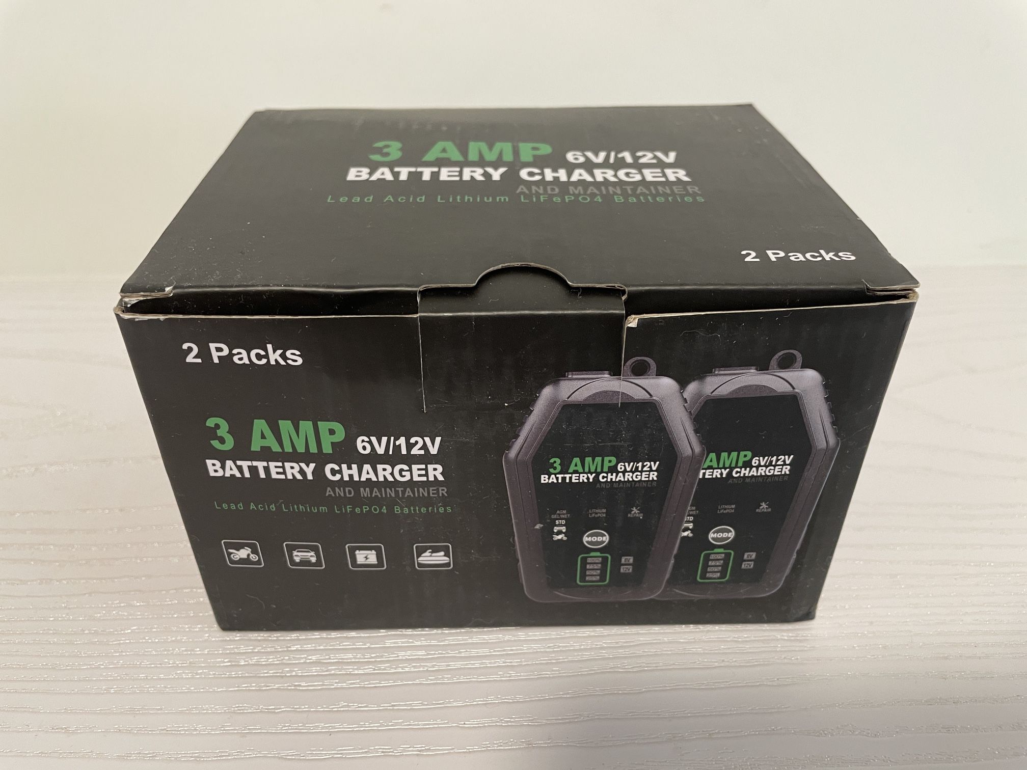 2 Pack Car Battery Charger Maintainer Trickle