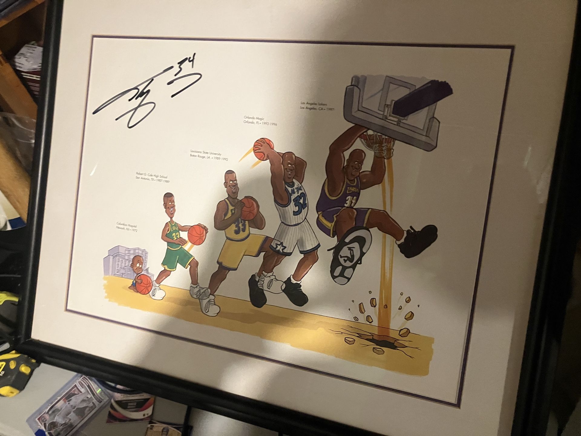 Shaquille Oneal autographed career tribute 1/1 framed nba lakers basketball memorabilia collectible