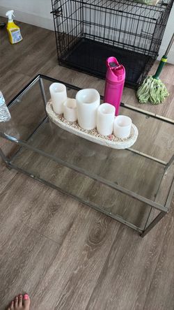2 tier glass coffee table